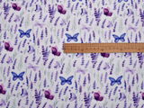 100% Cotton Double Gauze /Muslin Lavender Wings Digital Prints Fabric - G.k Fashion Fabrics