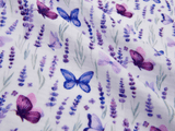 100% Cotton Double Gauze /Muslin Lavender Wings Digital Prints Fabric - G.k Fashion Fabrics