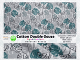 100% Cotton Double Gauze /Muslin Monstera Mirage Digital Prints Fabric - G.k Fashion Fabrics