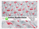 100% Cotton Double Gauze /Muslin Pink Lagoon Digital Prints Fabric - G.k Fashion Fabrics