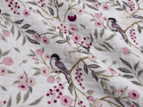 100% Cotton Double Gauze /Muslin SongBirds Digital Prints Fabric - G.k Fashion Fabrics