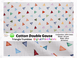 100% Cotton Double Gauze /Muslin Triangle Trumbles Digital Prints Fabric - G.k Fashion Fabrics