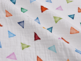 100% Cotton Double Gauze /Muslin Triangle Trumbles Digital Prints Fabric - G.k Fashion Fabrics