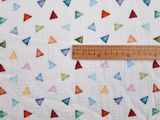 100% Cotton Double Gauze /Muslin Triangle Trumbles Digital Prints Fabric - G.k Fashion Fabrics