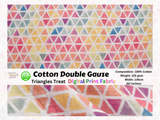 100% Cotton Double Gauze /Muslin Triangles Treat Digital Prints Fabric - G.k Fashion Fabrics