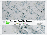 100% Cotton Double Gauze /Muslin Watercolor Leaves Digital Prints Fabric - G.k Fashion Fabrics