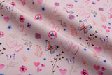 100% Cotton Loom Line+ Blush Butterfly Drift Heart Print Fabric – 300 - G.k Fashion Fabrics