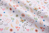 100% Cotton Loom Line+ Blush Butterfly Drift Heart Print Fabric – 300 - G.k Fashion Fabrics