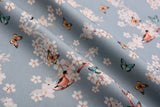 100% Cotton Loom Line+ Cherry Blossom & Kingfisher Print Fabric – 1600 - G.k Fashion Fabrics