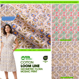 100% Cotton Loom Line Geometric Flora Mosaic Print Fabric – 8392 - G.k Fashion Fabrics