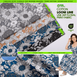 100% Cotton Loom Line Line Art Floral Print Fabric – 8342 - G.k Fashion Fabrics