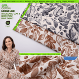 100% Cotton Loom Line Woodland Leaf & Berry Print Fabric - 8344 - G.k Fashion Fabrics