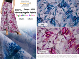 100 % Viscose Poplin Digital Print Fabric - 1026 - G.k Fashion Fabrics viscose
