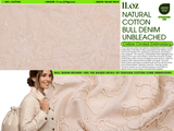 11 oz Natural Cotton Corded Embroidery Bull Denim Fabric, Unbleached Heavyweight Cotton - G.k Fashion Fabrics