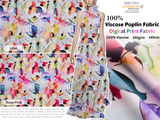 100 % Viscose Poplin Digital Print Fabric - 1102 - G.k Fashion Fabrics viscose