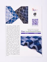 11oz Washed Cotton Denim Checkerboard Jacquard Fabric – Combed & Mercerized - 7428 - G.k Fashion Fabrics