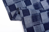 11oz Washed Cotton Denim Checkerboard Jacquard Fabric – Combed & Mercerized - 7428 - G.k Fashion Fabrics