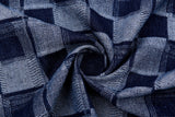 11oz Washed Cotton Denim Checkerboard Jacquard Fabric – Combed & Mercerized - 7428 - G.k Fashion Fabrics
