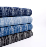 12 oz Washed Denim Jacquard Fabric, Combed & Mercerized Cotton Vintage Bohemian - G.k Fashion Fabrics