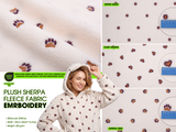 Embroidered Plush Sherpa Fleece Fabric -8055