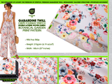 Double Layer Soft Crepe Stretch Botanical Garden Floral Print Fabric