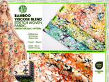 Bamboo Viscose Blend Stretch Woven Fabric – Vibrant Mosaic Print - 7068/5668