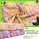 23 Momme Stretch Bamboo Silk Blend Fabric – Abstract Monet Floral Print - 7247 - G.k Fashion Fabrics