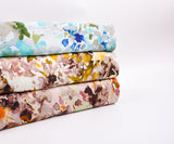 23 Momme Stretch Bamboo Silk Blend Fabric – Poppy Meadow Floral Print - 7247 - G.k Fashion Fabrics