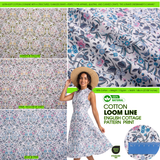100% Cotton Loom Line English Cottage Pattern Print Fabric – 8400