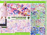 Bamboo Viscose Blend Stretch Woven Fabric – Watercolour Confetti Dot Print - 7068/5555