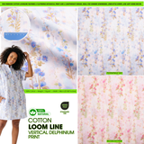 100% Cotton Loom Line Vertical Delphinium Print Fabric – 8402