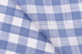 Gingham Checks Washed Linen Viscose Fabric - GK 6600