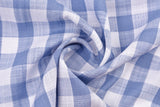 Gingham Checks Washed Linen Viscose Fabric - GK 6600