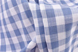 Gingham Checks Washed Linen Viscose Fabric - GK 6600