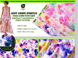 Double Layer Soft Crepe Stretch Watercolor Hydrangea Floral Print Fabric