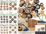 Gold Filigree Resin Buttons - #27