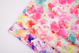 Double Layer Soft Crepe Stretch Watercolor Hydrangea Floral Print Fabric
