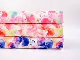 Double Layer Soft Crepe Stretch Watercolor Hydrangea Floral Print Fabric