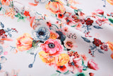 Double Layer Soft Crepe Stretch Botanical Garden Floral Print Fabric
