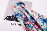 Double Layer Soft Crepe Stretch Watercolor Floral Print Fabric