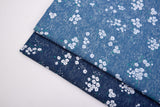 Allover Sprig Print - Washed Cotton Denim Chambray Fabric - 20996