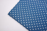 Heart Dot Print - Washed Cotton Denim Chambray Fabric-20995