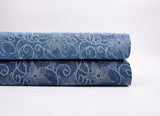 Lace Swirl Print - Washed Cotton Denim Chambray Fabric-20998