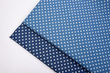 Polka Dot Print - Washed Cotton Denim Chambray Fabric-20995