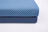 Polka Dot Print - Washed Cotton Denim Chambray Fabric-20995