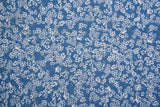 Miniature Roses Print - Washed Cotton Denim Chambray Fabric-20997