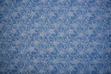Lace Swirl Print - Washed Cotton Denim Chambray Fabric-20998