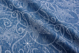 Lace Swirl Print - Washed Cotton Denim Chambray Fabric-20998