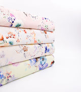 Bamboo Viscose Blend Stretch Woven Fabric – Watercolour Chintz Floral Print- 7068/0196