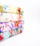 Bamboo Viscose Blend Stretch Woven Fabric – Tossed Watercolour Floral Print - 7068/6855